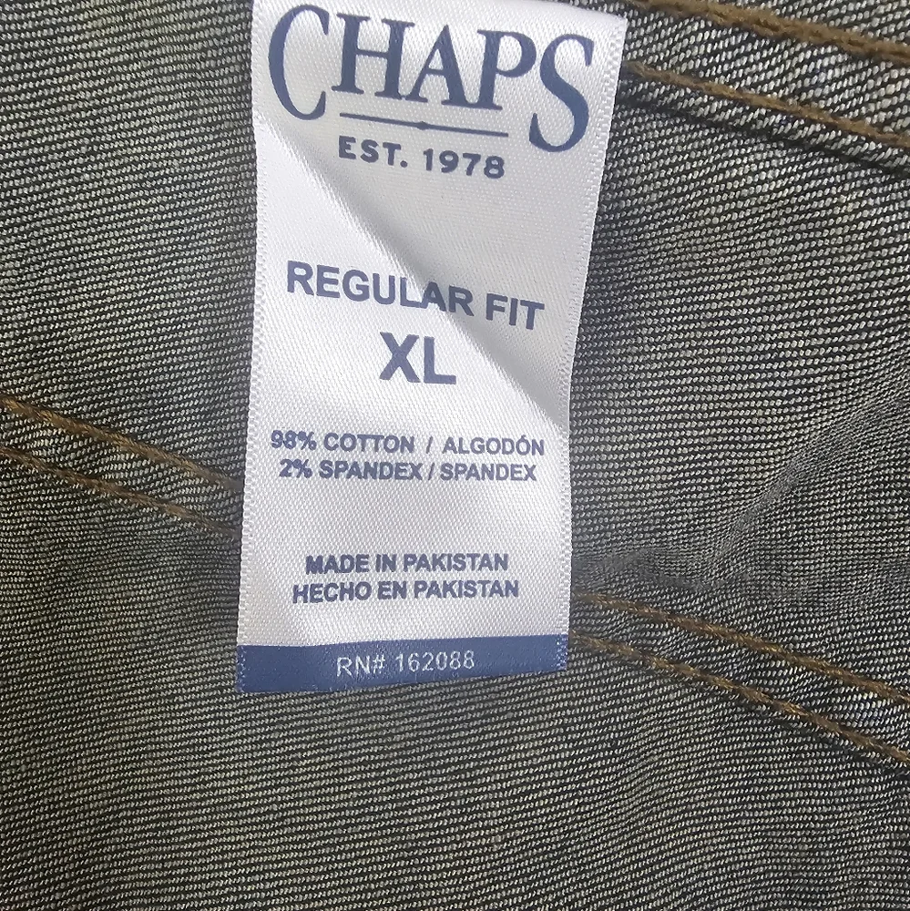 CHAPS Denim‎ Men's Jeans Jacket Size XL Navy Blue stretch - Picture 7 of 10